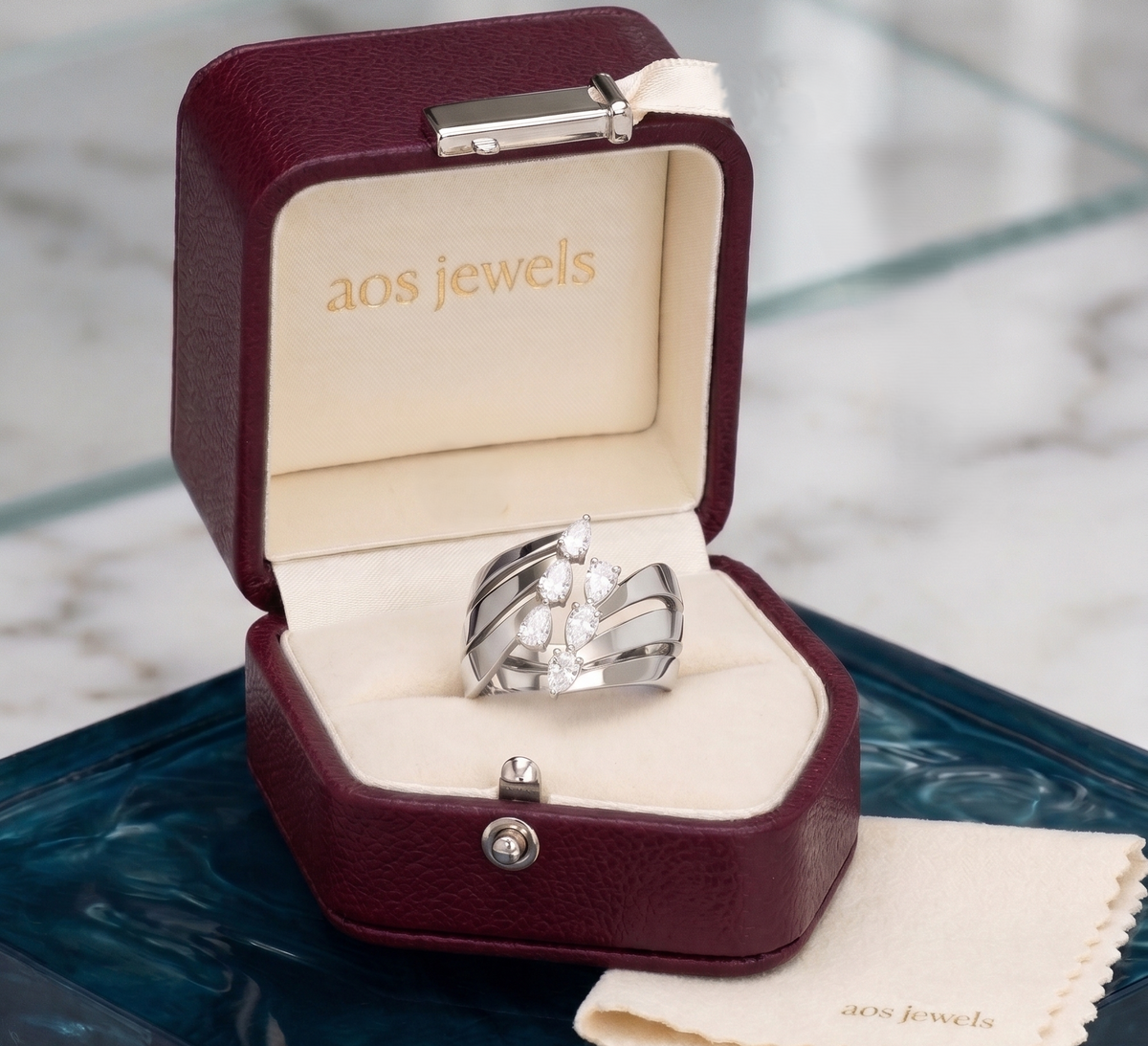 The Liquid Silver Cascade Wrap Ring