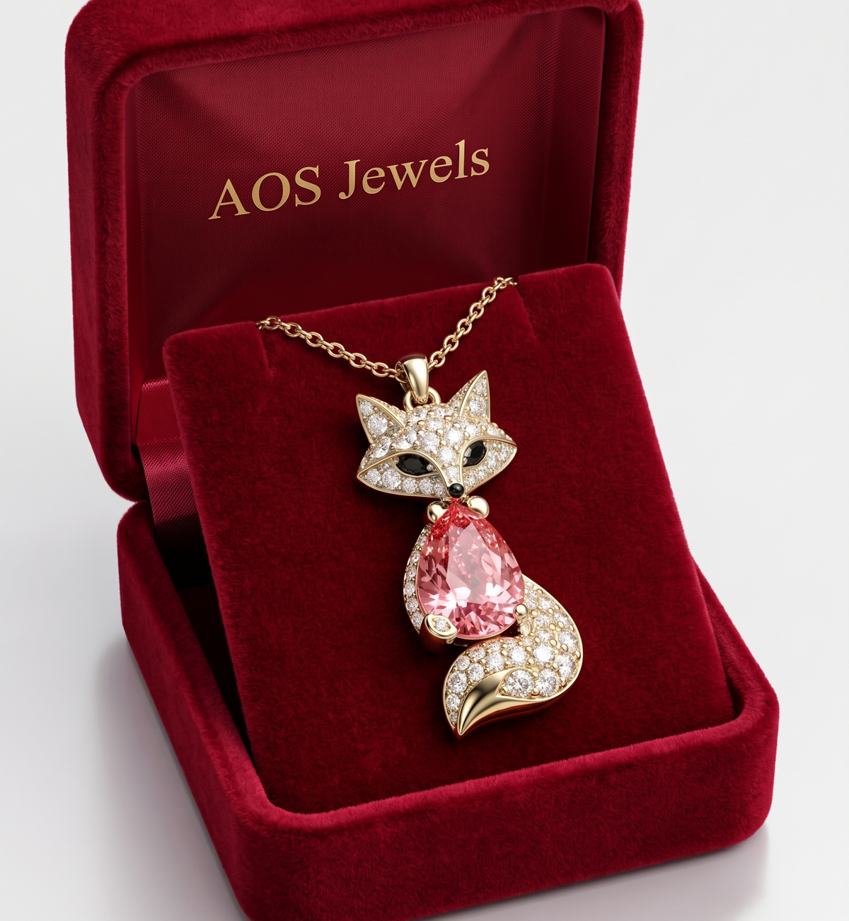 The Enchanted Forest Blush Fox Pendant