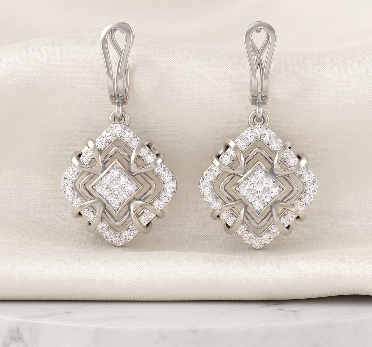 The Silver Labyrinth Drop Earrings