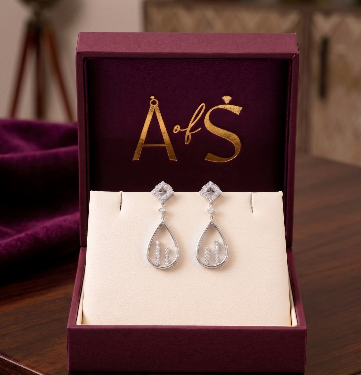 The Geometric Teardrop Sterling Silver Earrings