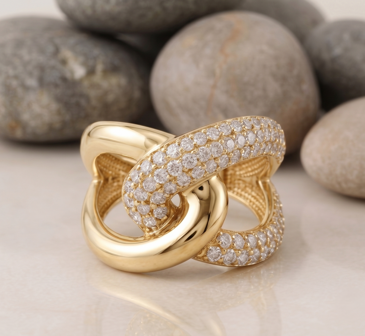 The 'Embrace' Crossover Statement Silver Ring