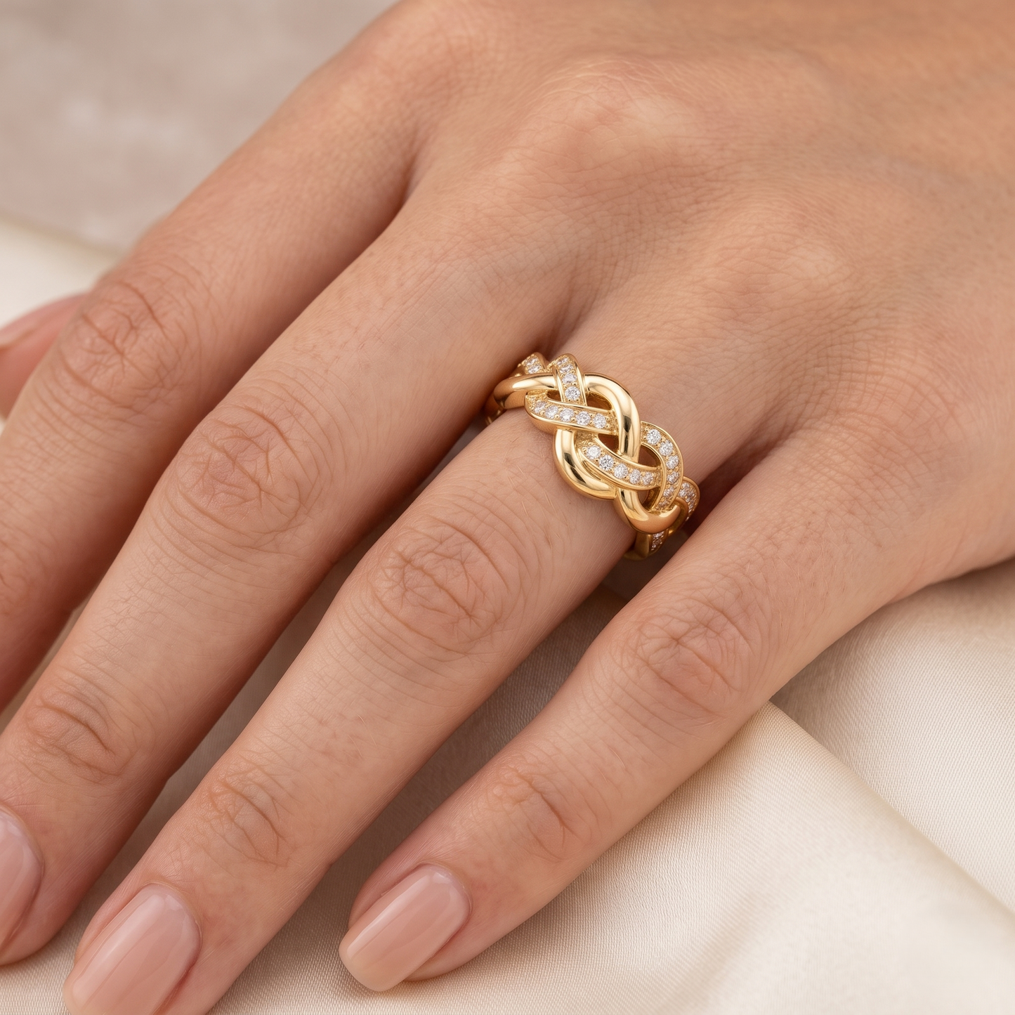 Silver Entwined Infinity Band