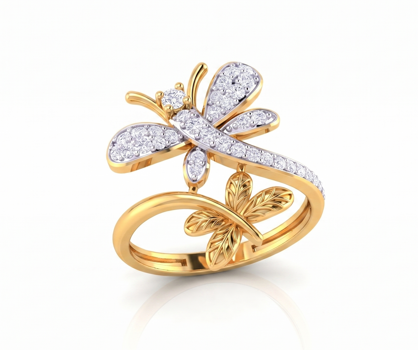 The Ethereal Twin Flight Silver Ring