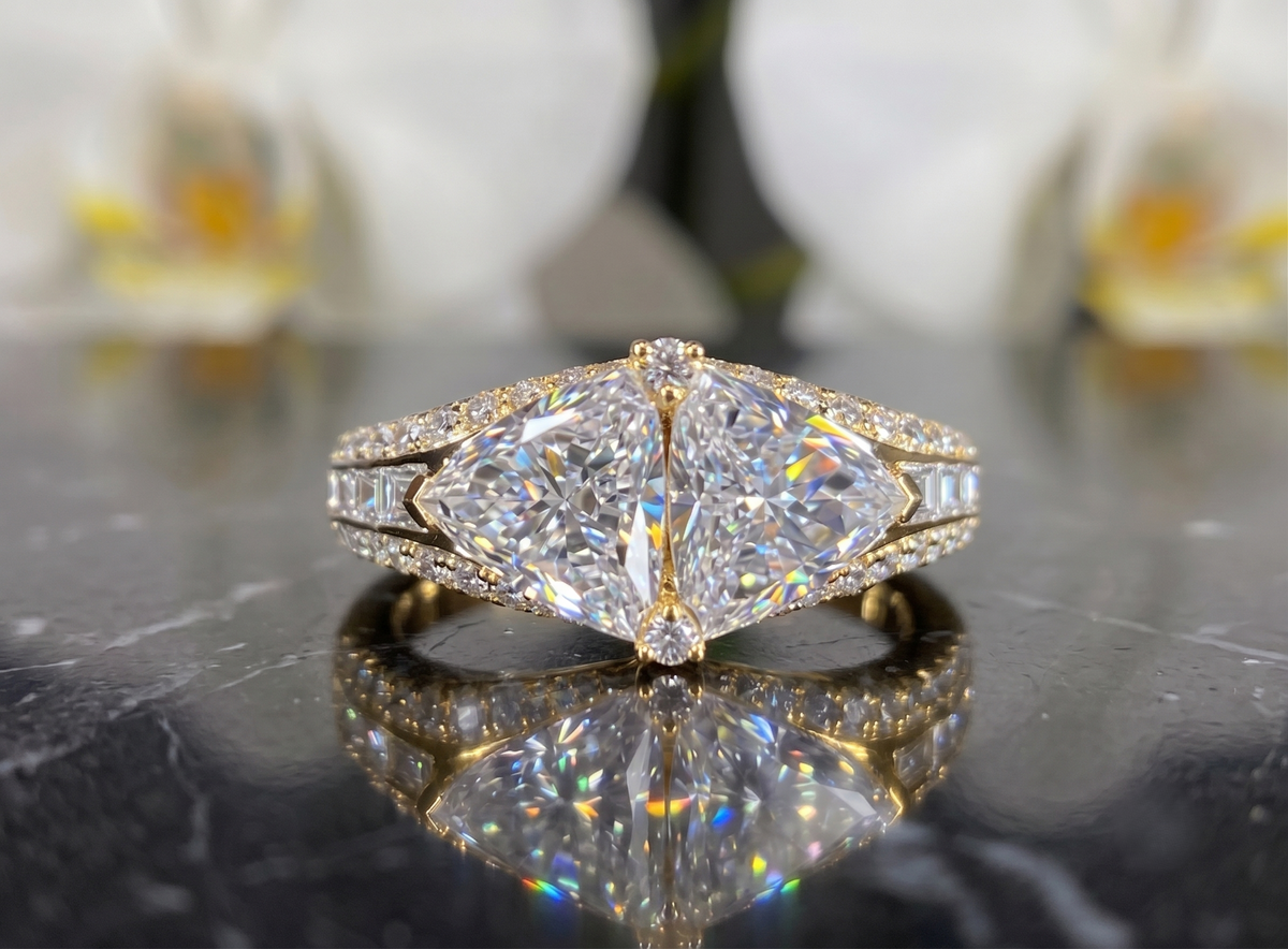 The Imperial Twin Trillion Silver Ring
