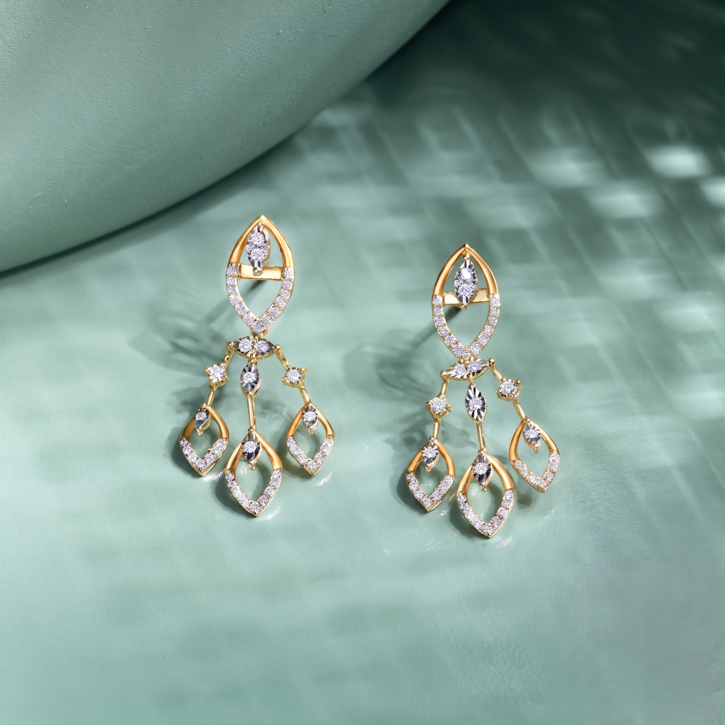 Ethereal Marquis Cascade Silver Earrings