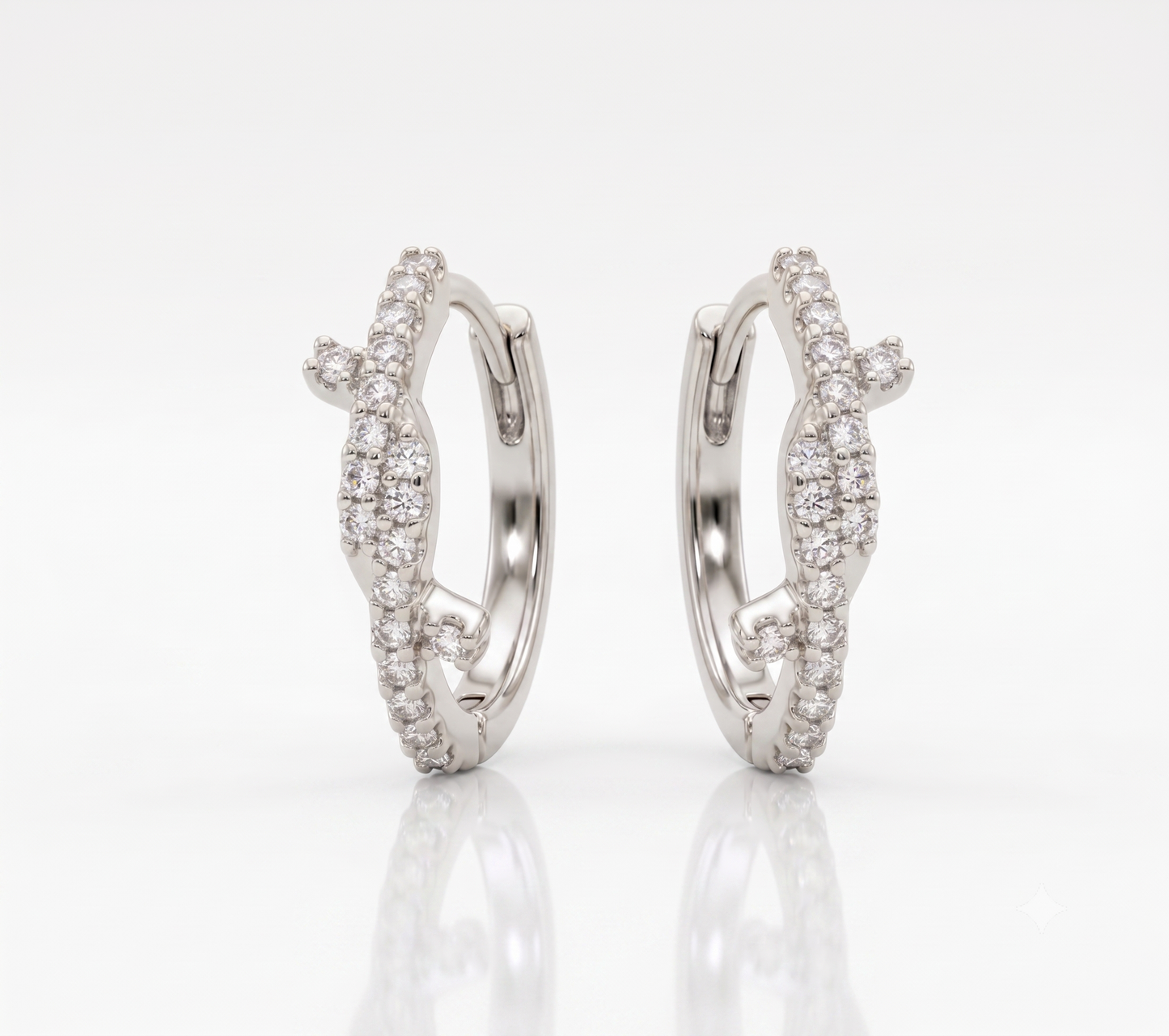 Criss-Cross Hinged Silver Hoops