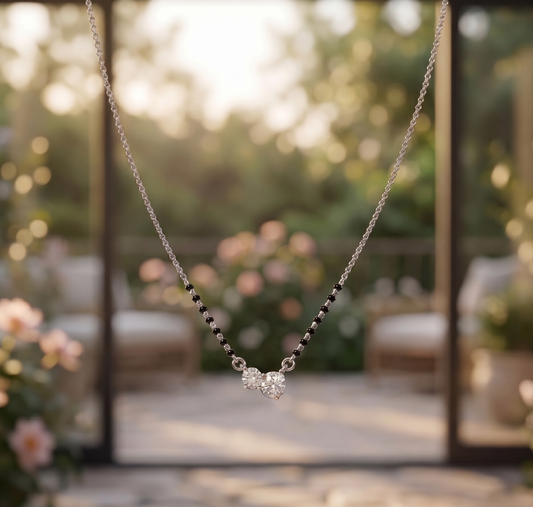 The Modern Dual Solitaire Silver Mangalsutra
