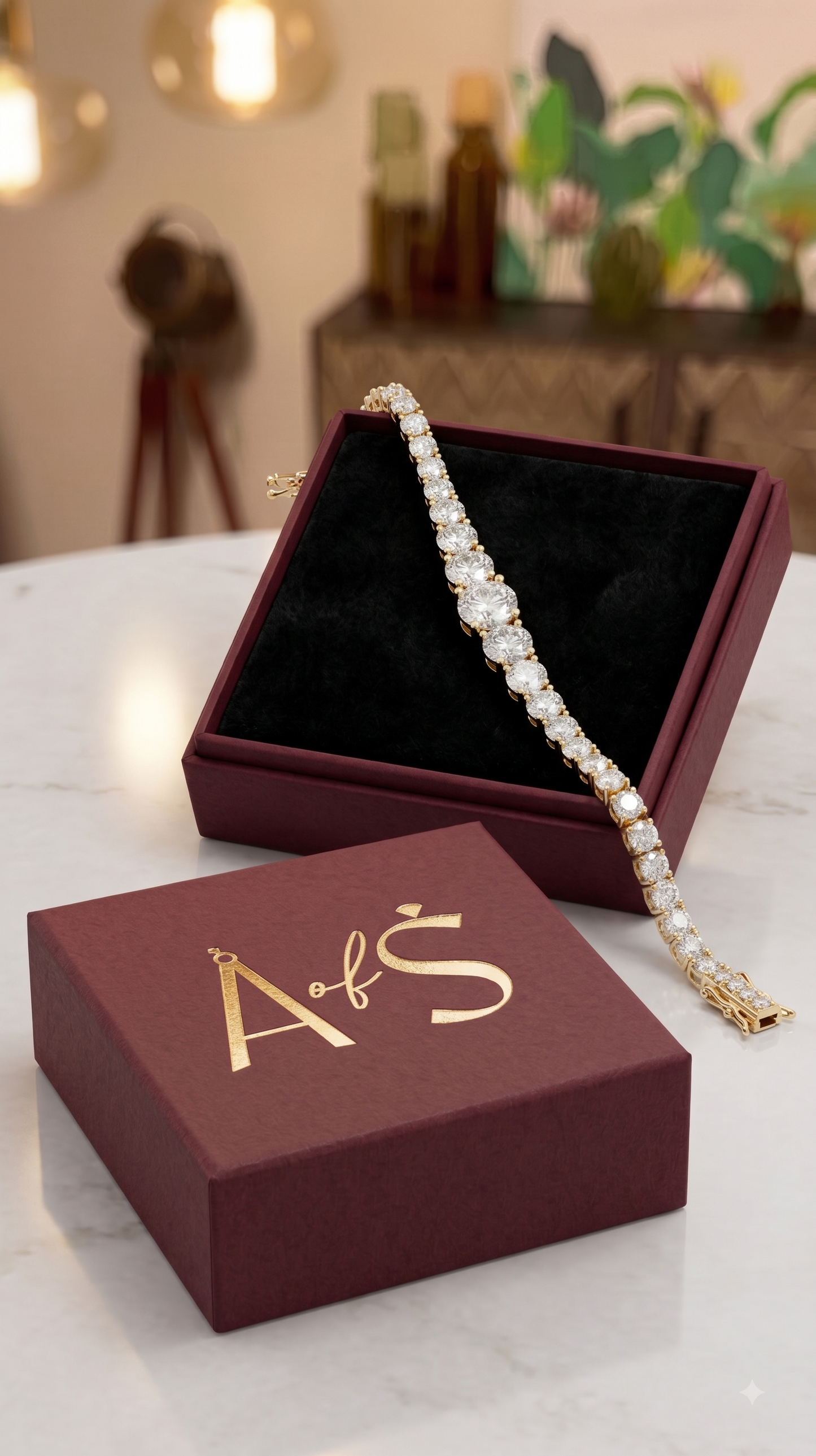 Classic Silver Tennis Bracelet with Graduated Center Stones