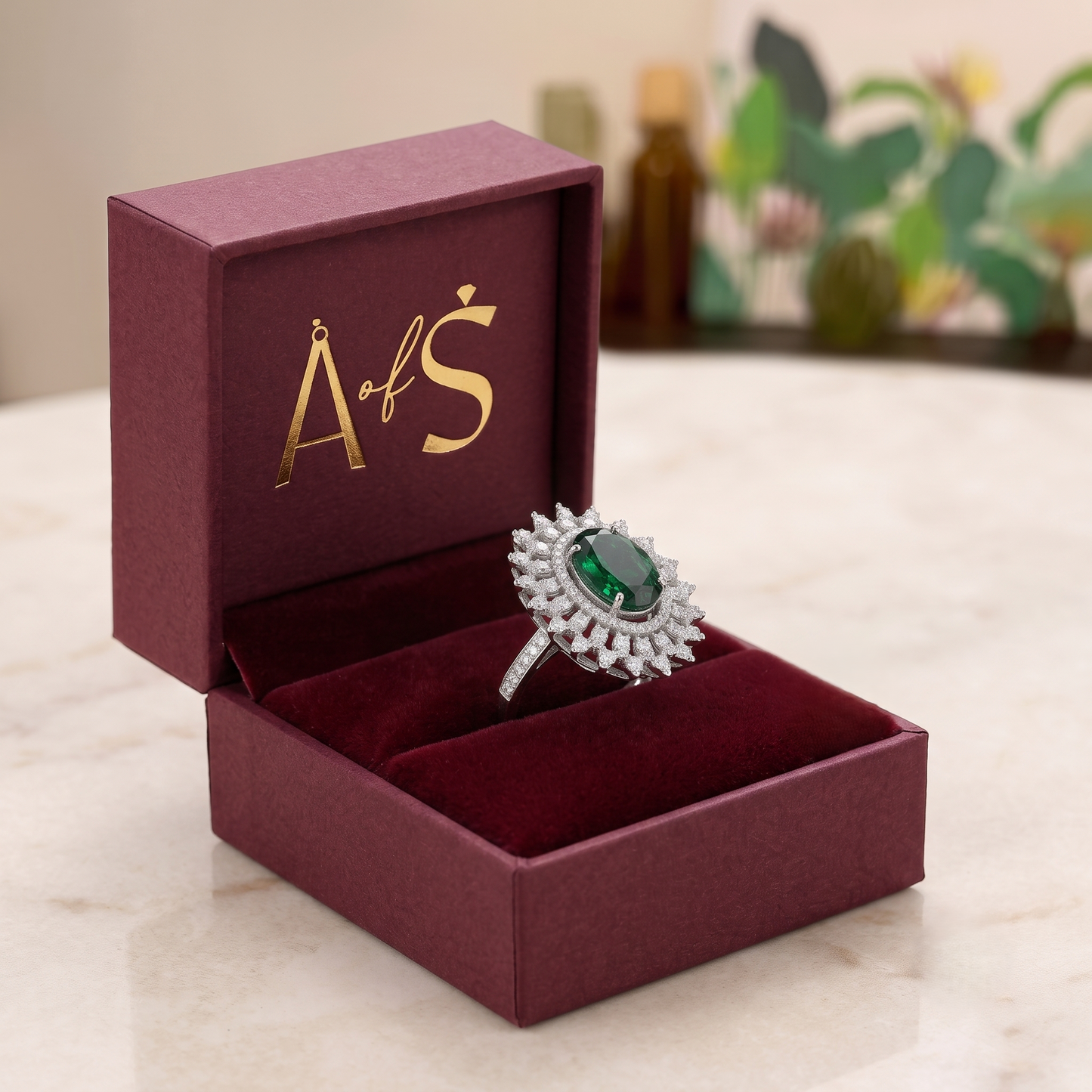 The Imperial Emerald Starburst Silver Ring