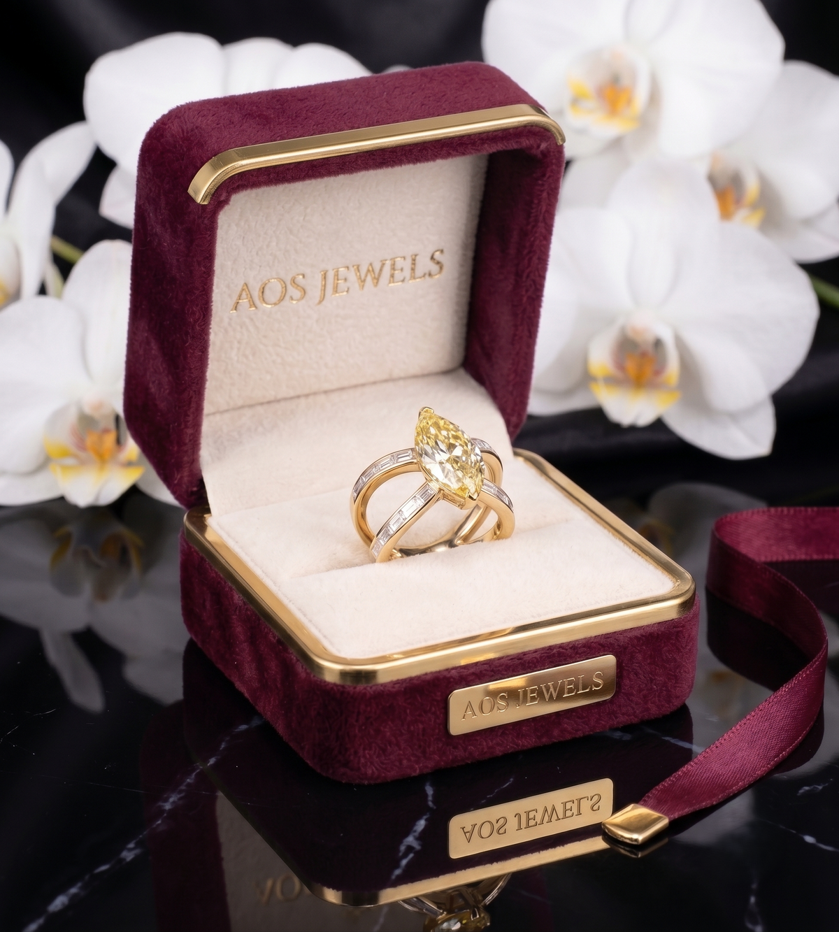 The Canary Sunburst Marquise Ring