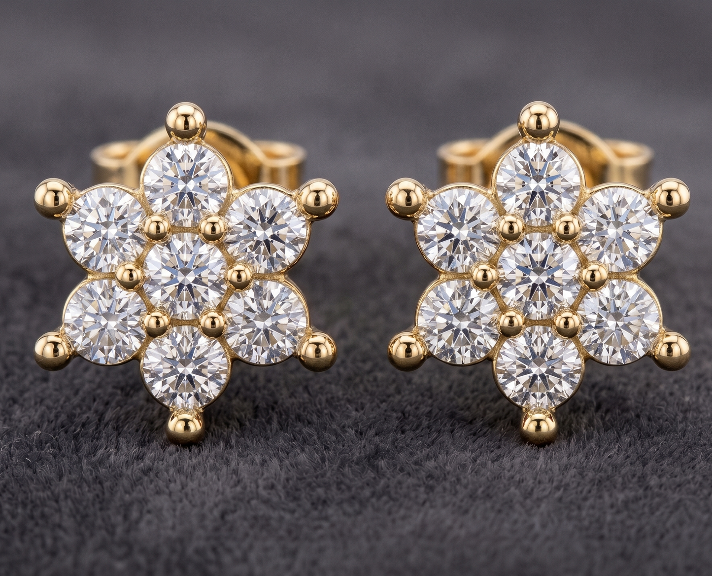 Sterling Silver Multi-Stone Cluster Stud Earrings