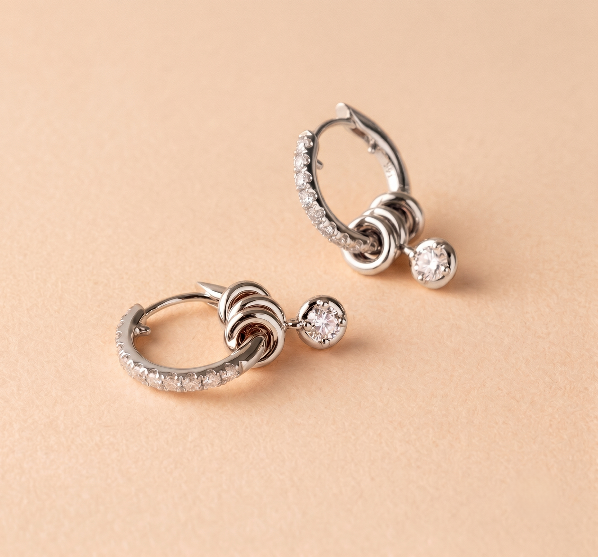 Modern Trinity Loop & Silver Accent Hoop Earrings