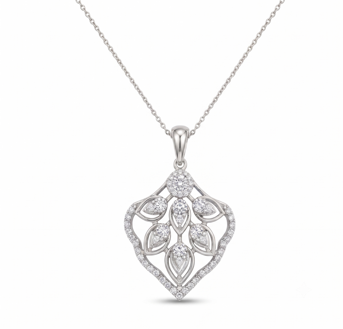 The 'Heirloom' Botanical Shield Silver Pendant