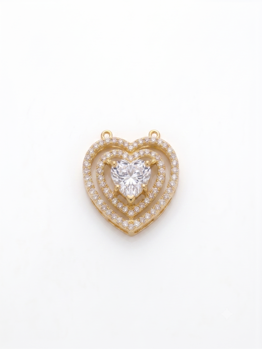 The haert Shape Mangalsutra in 925 Silver Gold Plated