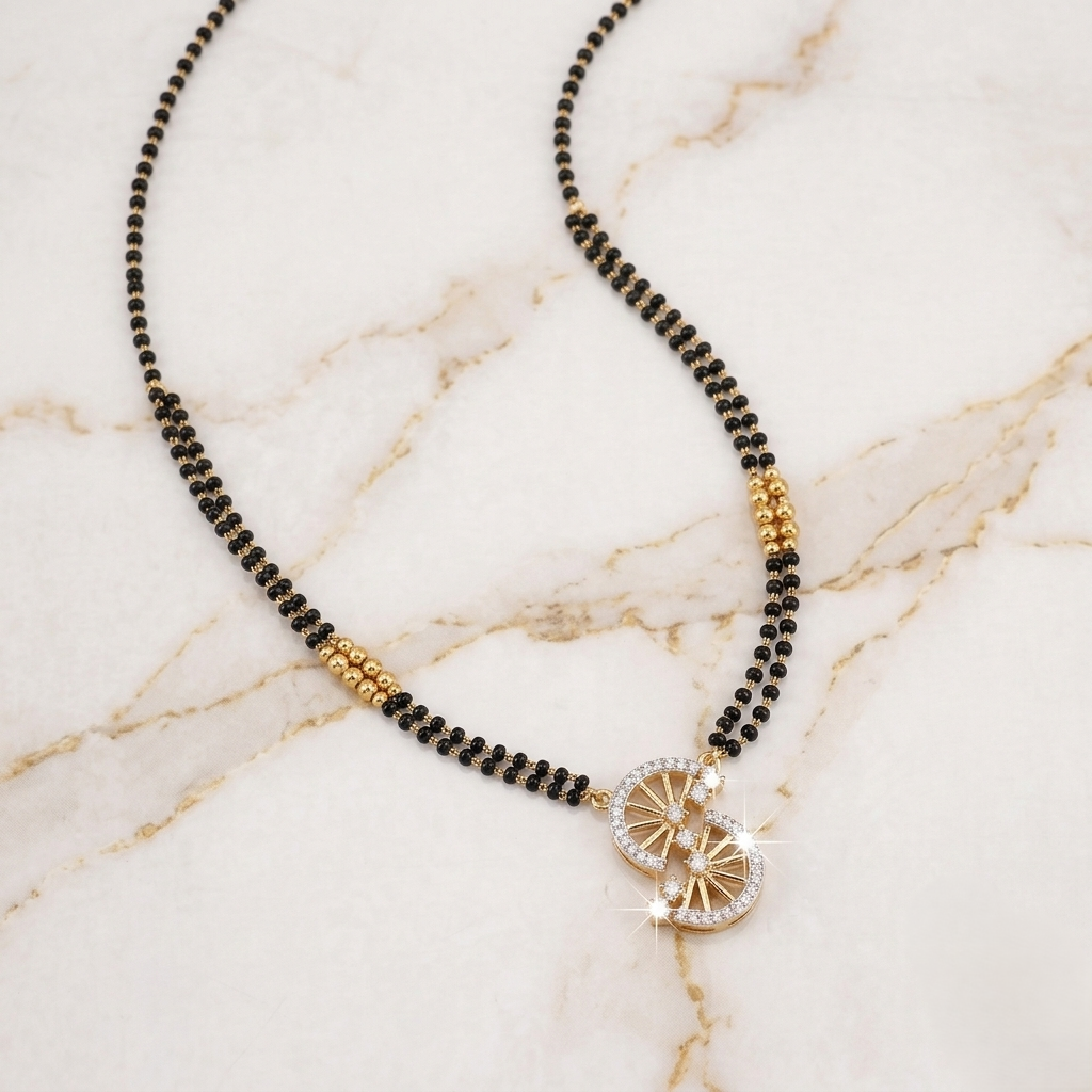 The Art Deco Radiance Silver Mangalsutra