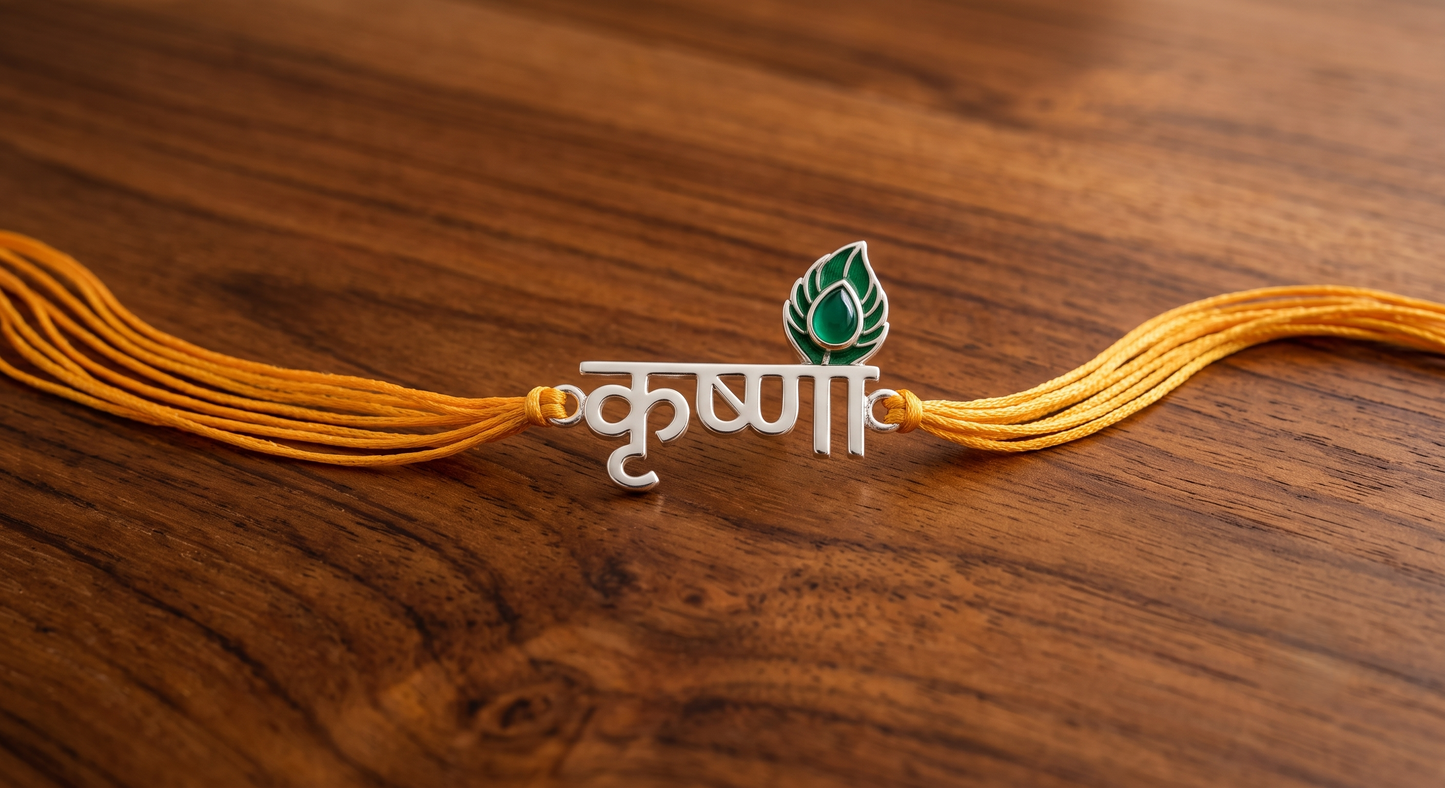 Lord Krishna 925 Silver Rakhi