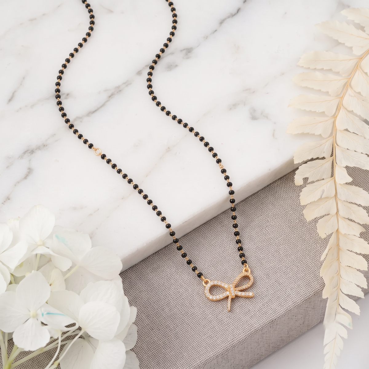 The Silver Promise Bow Mangalsutra