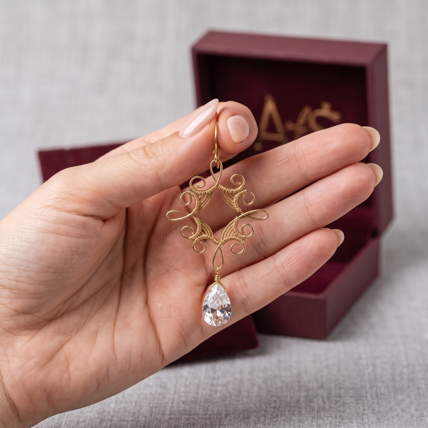 Intricate Scrollwork Teardrop Silver Earrings