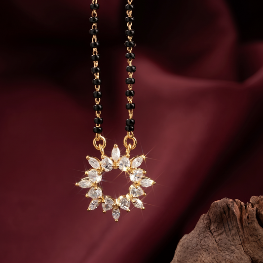 925 Silver Marquise Wreath Mangalsutra