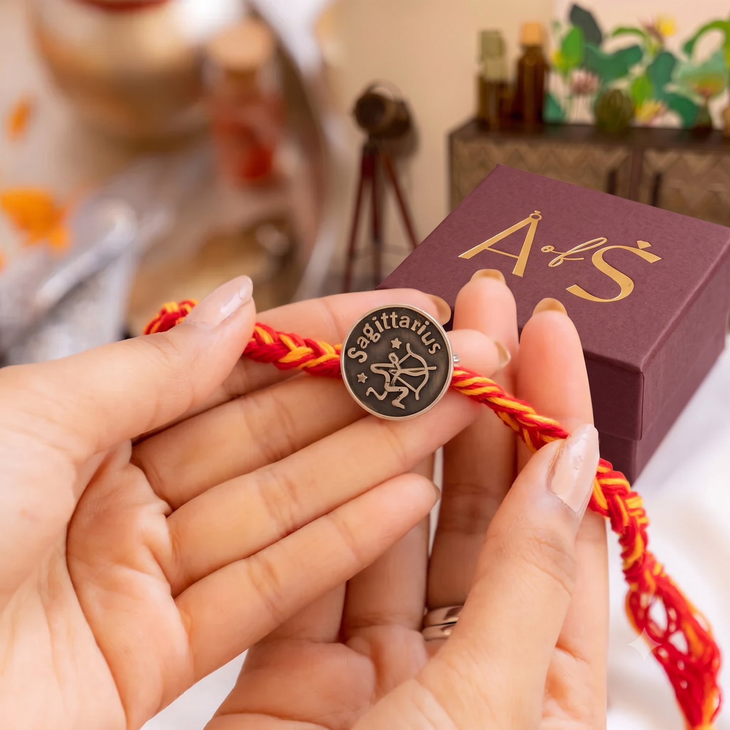 Zodiac sign 925 Silver Rakhi