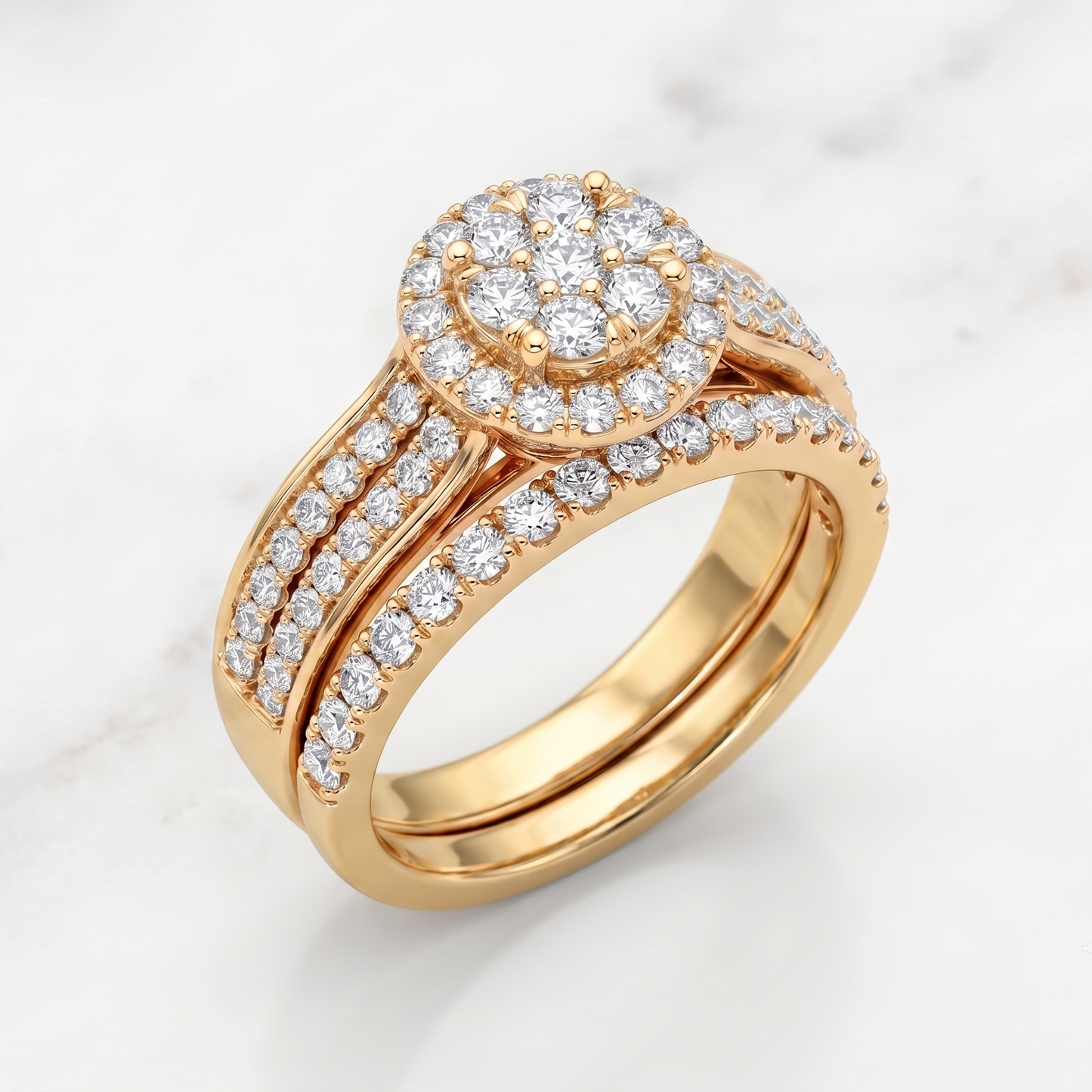 A White Gold or Platinum Bridal 925 Silver Ring