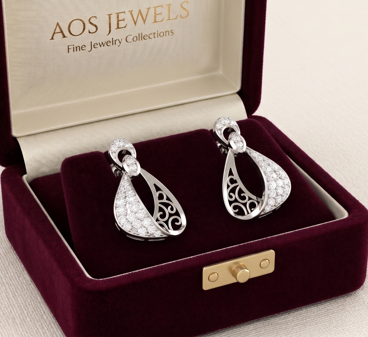 Luminous Filigree Loop Sterling Silver Studs