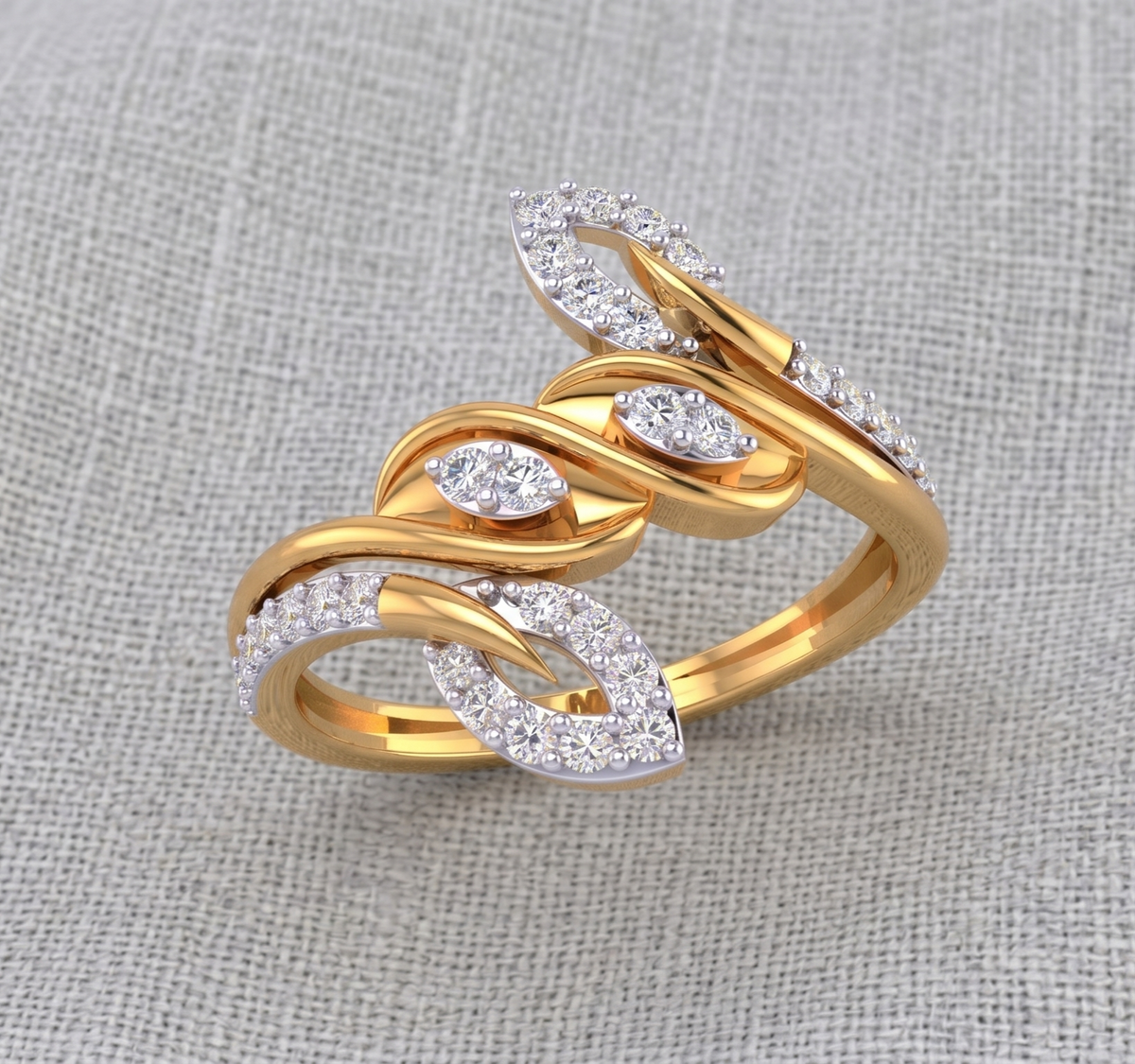 925 Sterling Silver Multi-Row Leaf Wrap Ring