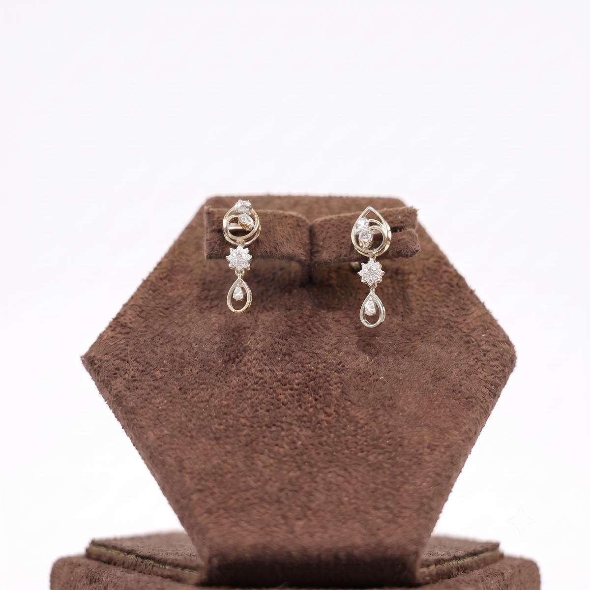 Multi-Tier Diamond Accent Silver Drop Earrings
