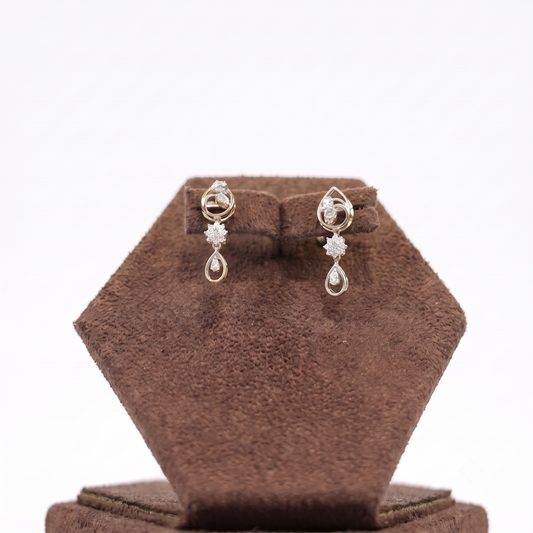 Multi-Tier Diamond Accent Silver Drop Earrings
