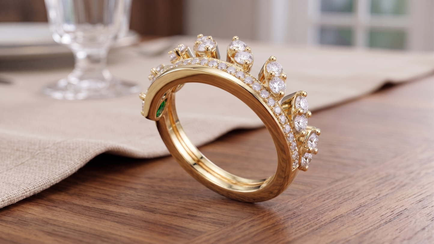 925 Silver Princess Crown Ring