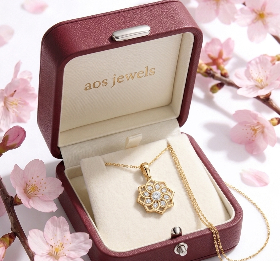 925 Sterling Silver Lotus Moissanite Pendant