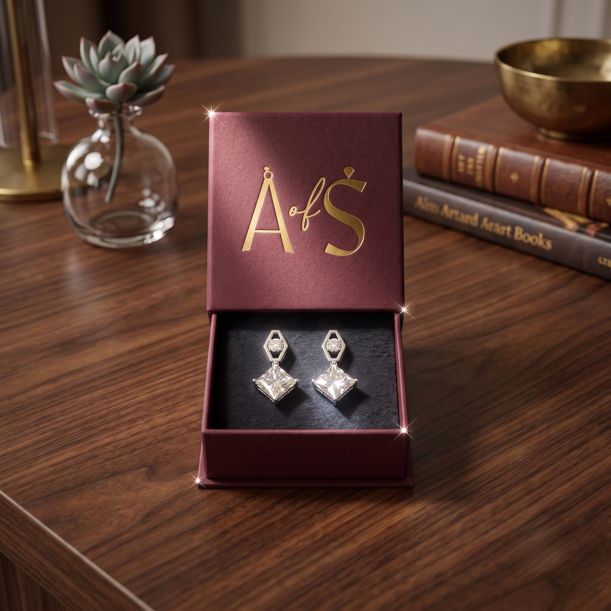 Modern Heirloom Silver Drop Earring