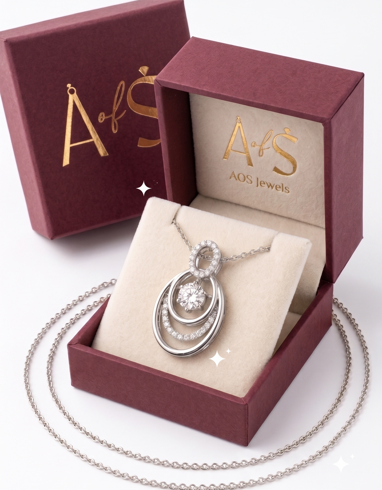 925 Sterling Silver Concentric Oval Pendant