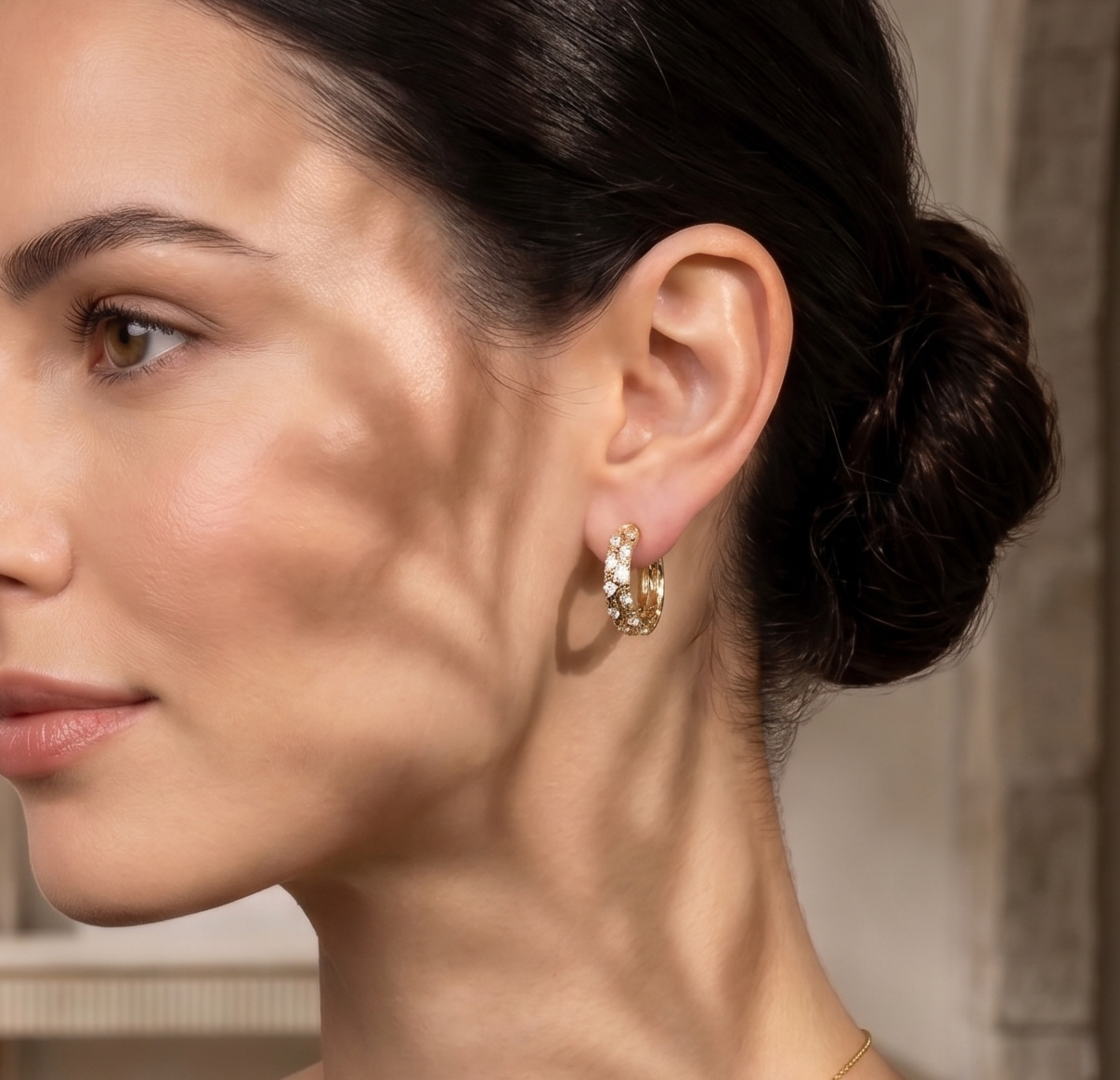 Modern Hinged Snap-Back Silver Hoop Earrings