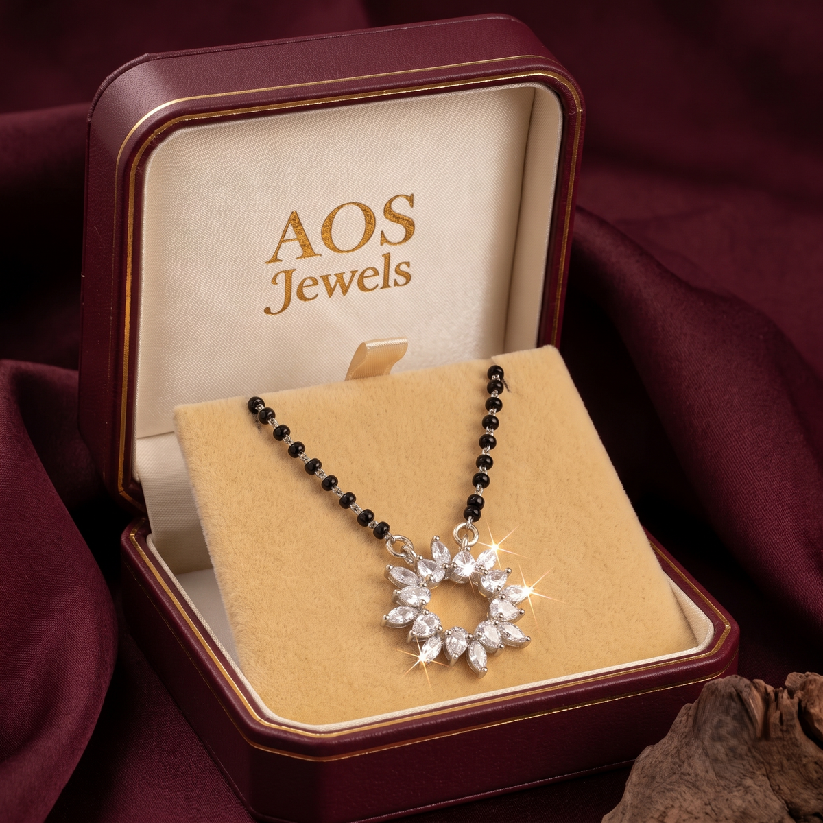 925 Silver Marquise Wreath Mangalsutra