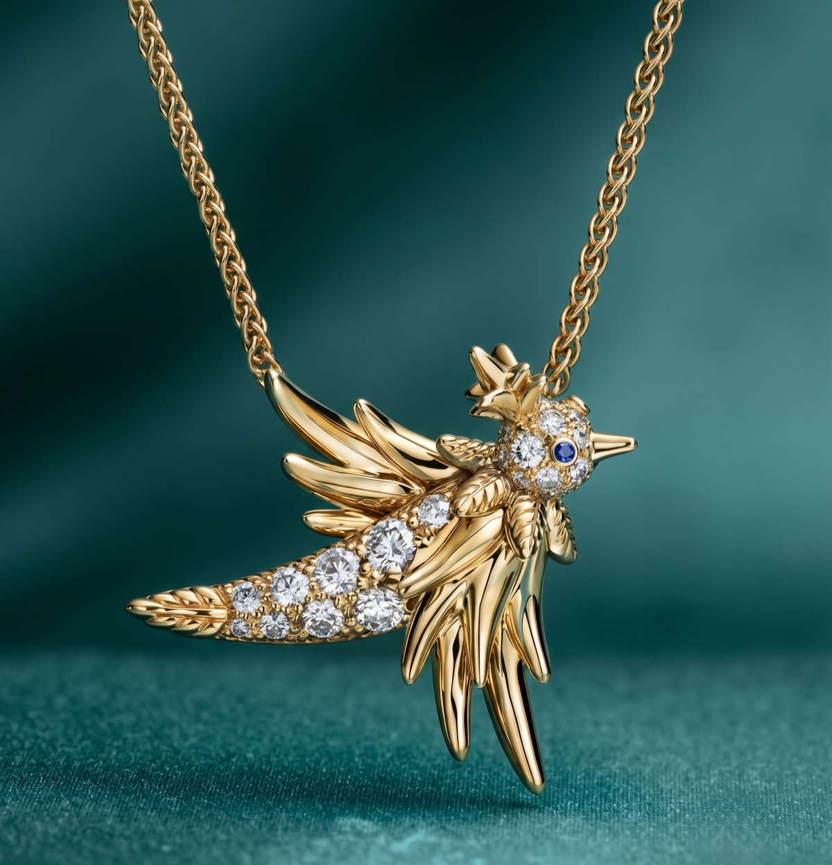 The Sterling Silver Hummingbird Flight Pendant