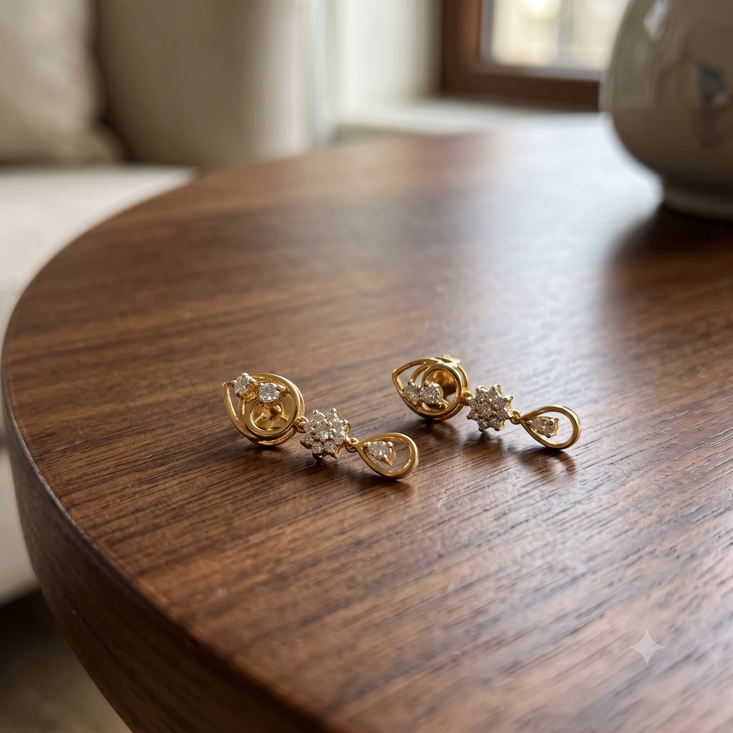 Multi-Tier Diamond Accent Silver Drop Earrings