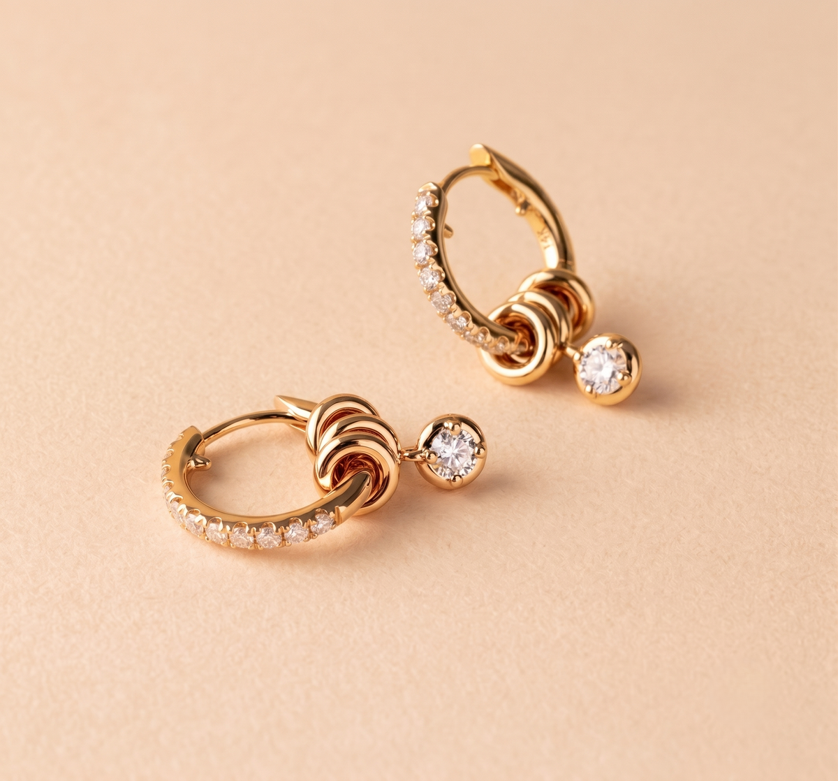 Modern Trinity Loop & Silver Accent Hoop Earrings