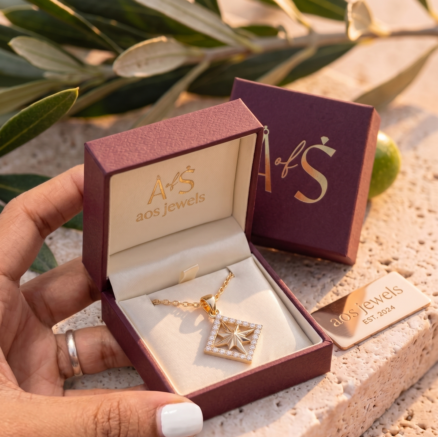 Radiant North Star moissanite Silver Pendant