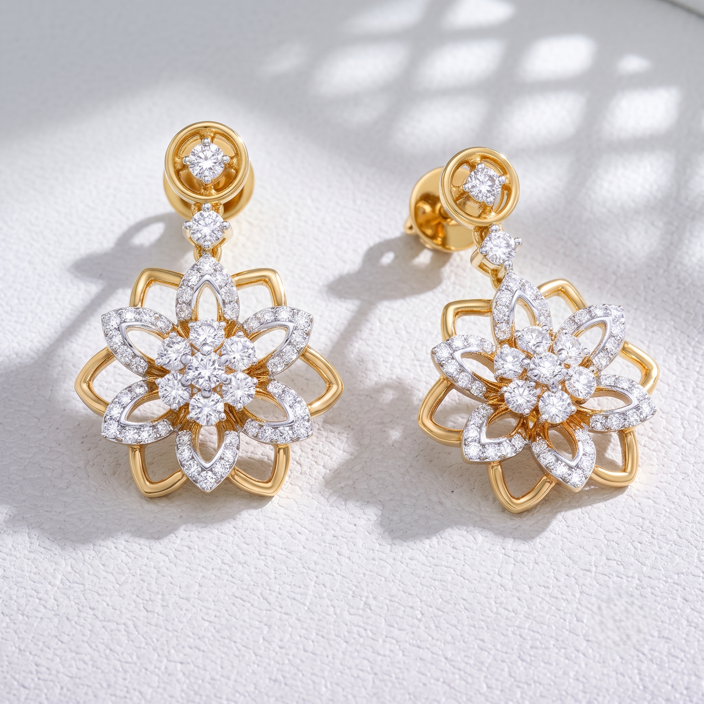 Ethereal Blossom Silver Drop Earrings