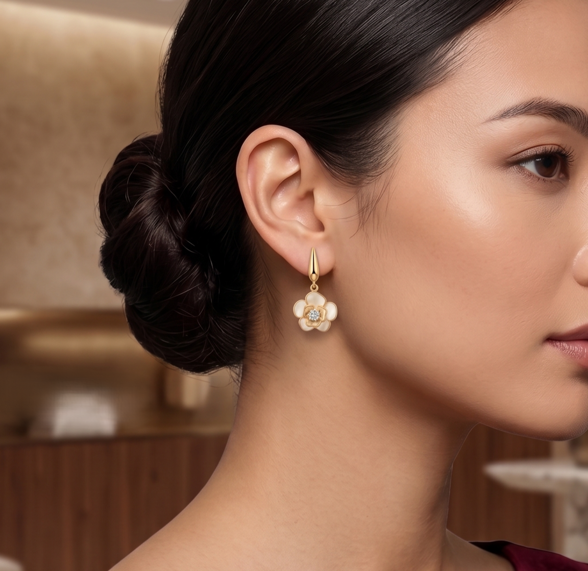 The Snowdrop Silver Dangle Earrings