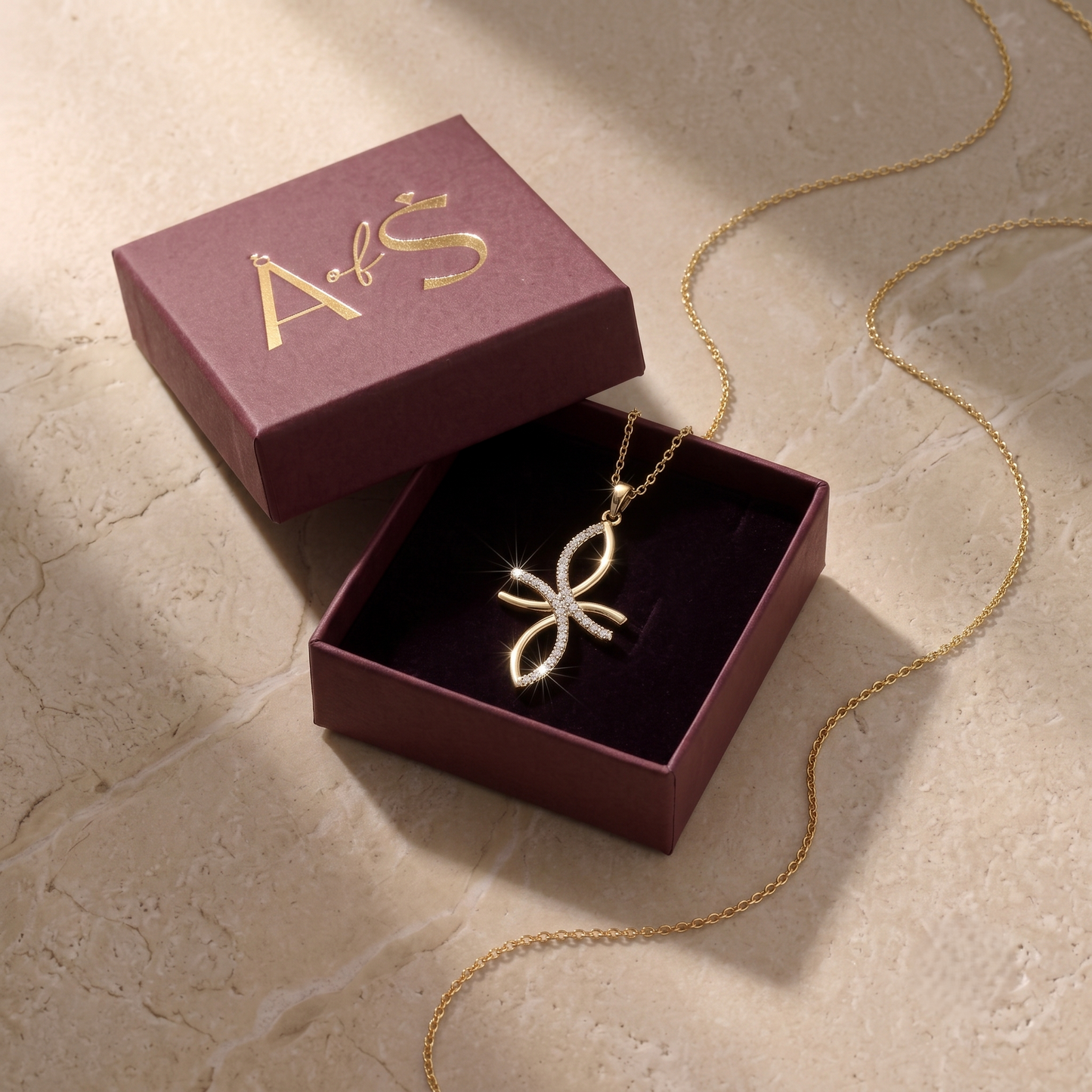 Sterling Silver Infinity Ribbon Chain Pendant