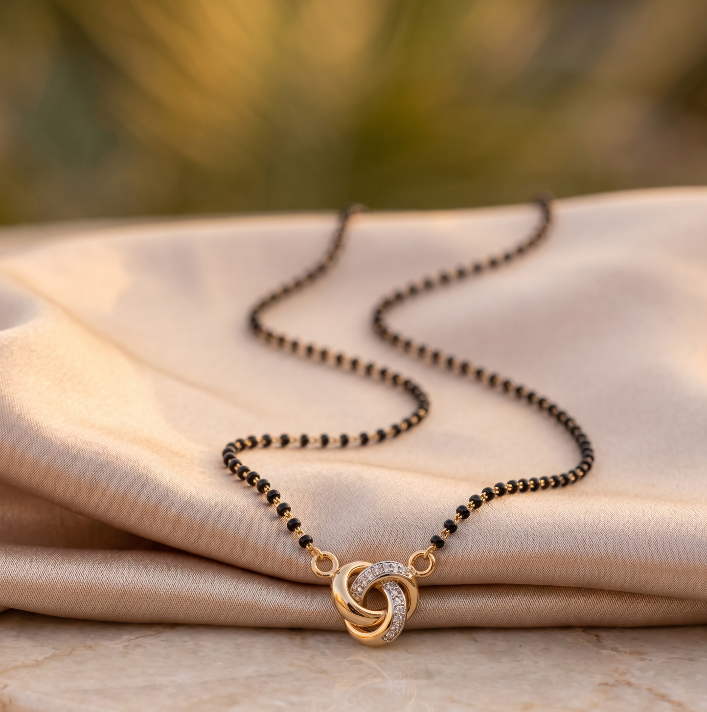 The Romantic & Symbolic Interlocking Destinies Silver Mangalsutra