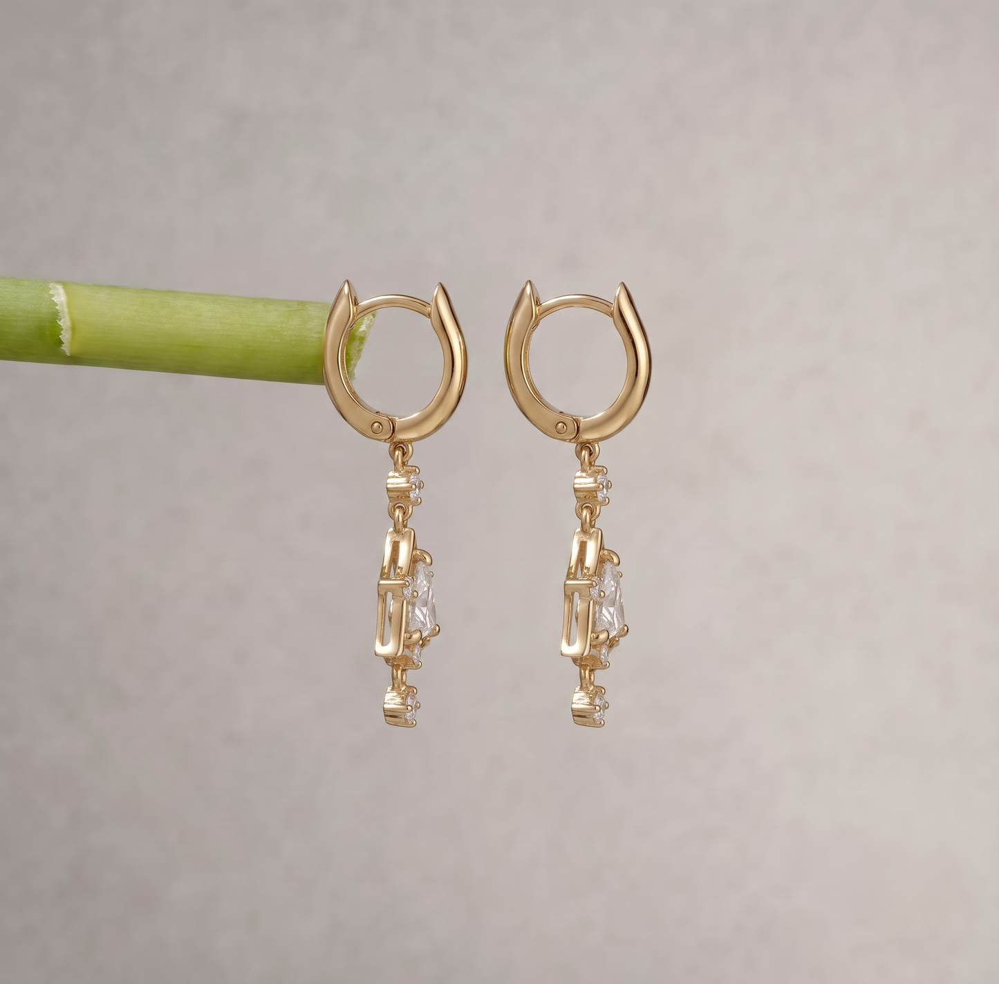 925 Sterling Silver Trillion Cut Moissanite Drop Earrings