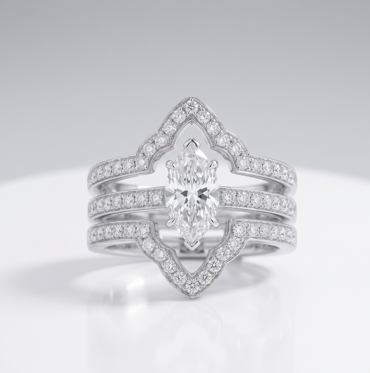The Sterling Silver Marquis Crown Guard