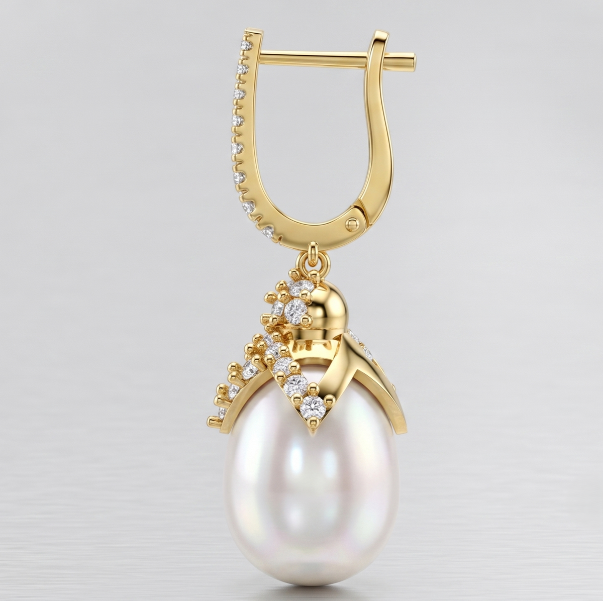 The Regal Crown Pearl Drop Earrings