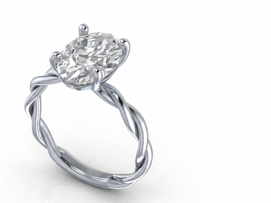 The Eternity Oval: Twisted Vine Solitaire Ring