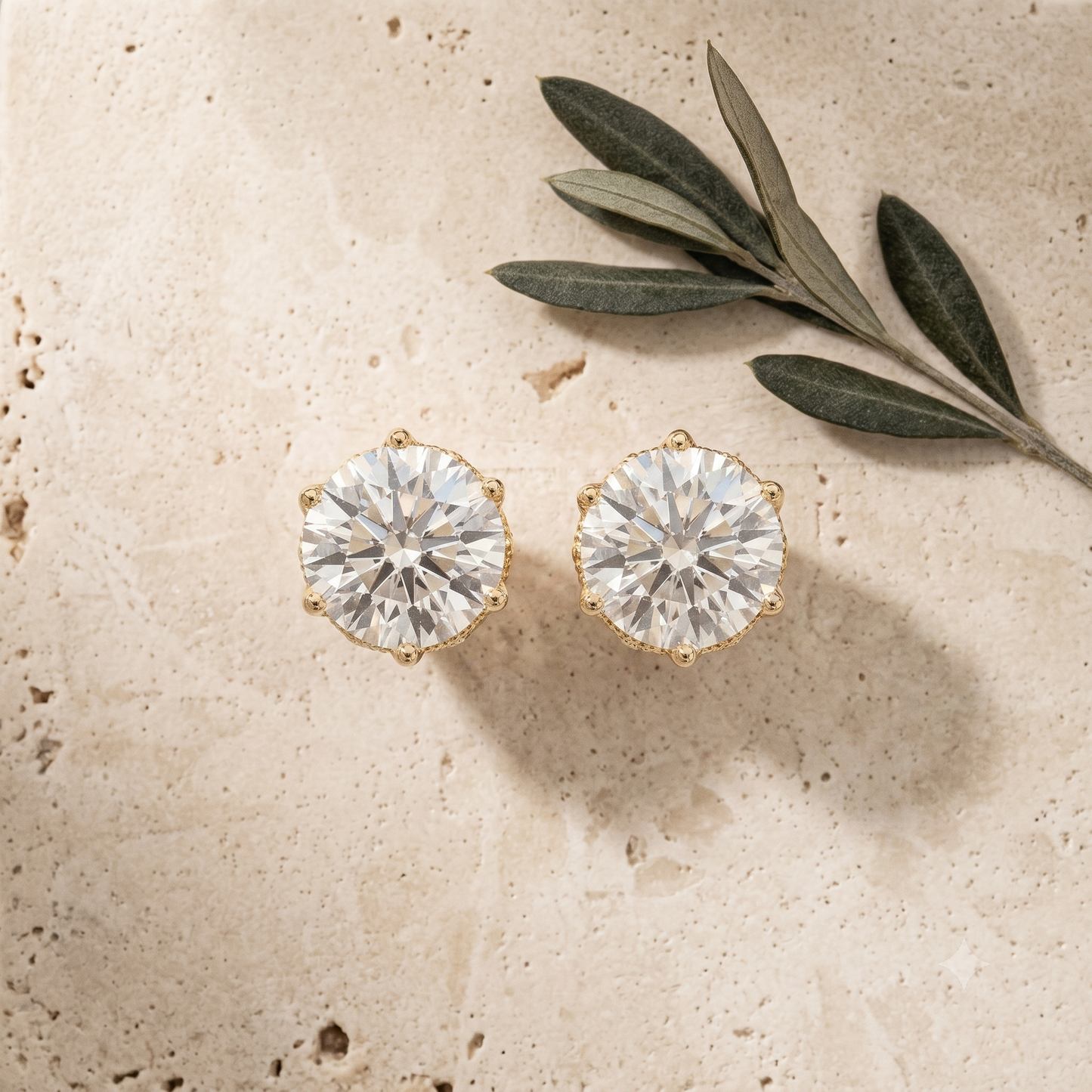 925 silver gold plated stud