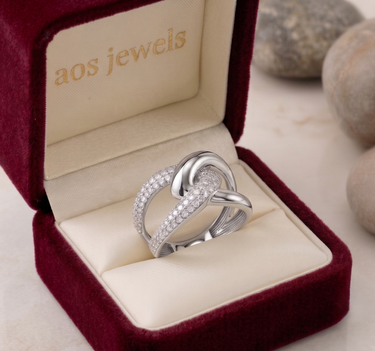 The 'Embrace' Crossover Statement Silver Ring
