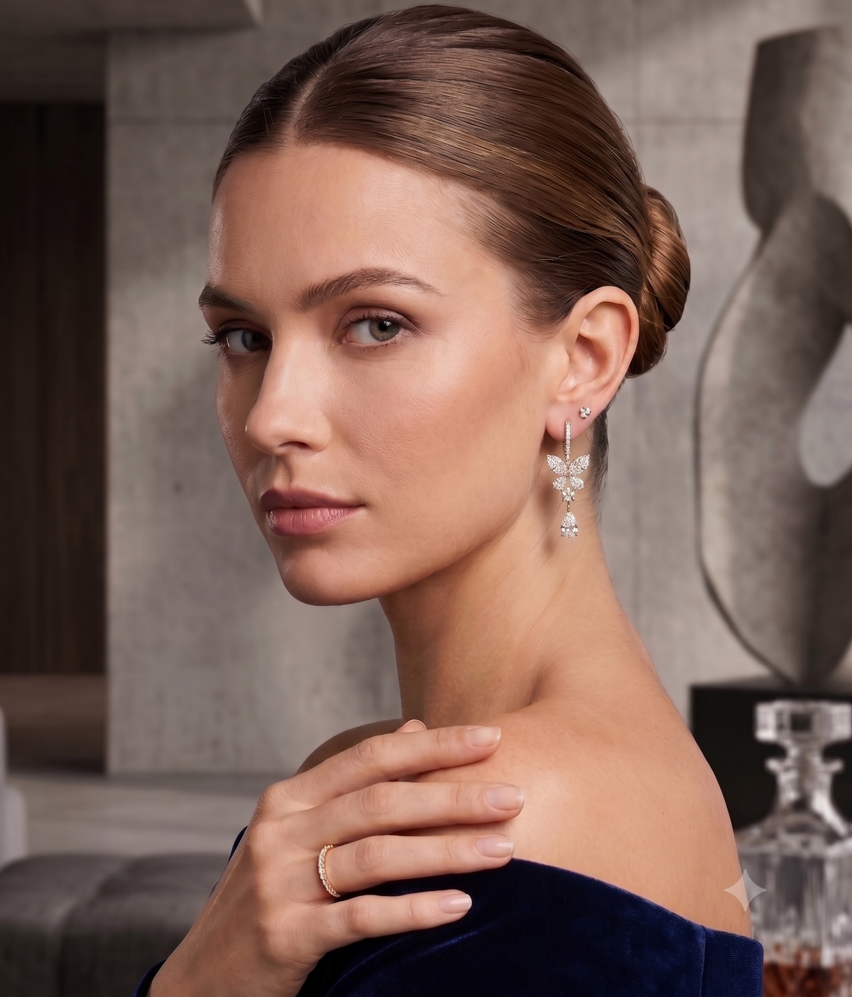 Luminous Butterfly Drop Earrings in Sterling Silver